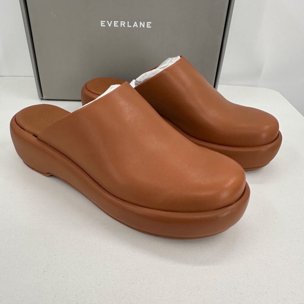Everlane The Puffa Flatform in Brown Leather sz 10 Women's Chunky Platform Clog
